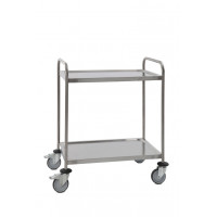 2 shelf monobloc stainless steel cart - 880 x 580 x H1015 mm