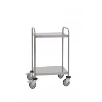 Welded stainless steel trolley with 2 shelves 600x400mm