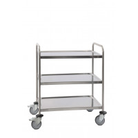 Chariot Inox - 3 plateaux  - 880 x 580 x H1015 mm