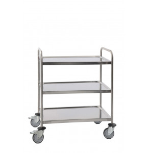 Stainless steel trolley - 3 shelves - 880 x 580 x H1015 mm