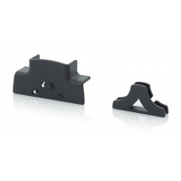 Front and rear connector set for 2-sided shelves