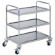 Stainless steel pedestal table ECO 3 trays 685x380mm