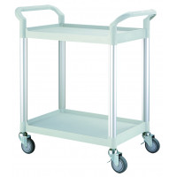 Light grey multipurpose trolley - 2 shelves - 800 x 480 x H950 mm