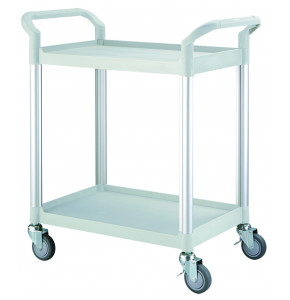 Chariot polyvalent gris clair - 2 plateaux - 800 x 480 x H950 mm