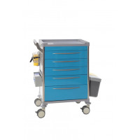 Chariot de soins - 5 tiroirs - Bleu