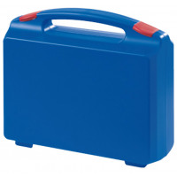 Blue plastic suitcase with red locks - serie K2002