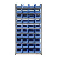 Metal rack kit with blue drawer containers 