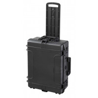 MAX black waterproof case with extendable handle - Mallette MAX noire vide trolley. L.538xH.405xP.140+50mm