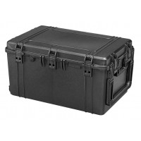 MAX waterproof case with trolley - Mallette MAX noire vide trolley. 750x480x340+60