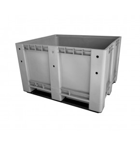 Caisse-palette grise en PEHD - 1200x1000xH750 - parois fermées