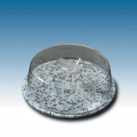 Marble POLY cheese tray - D.34 cm + bell D.32 cm