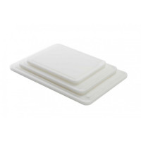 HDPE 500 white board with rigole, juice pocket, feet and  rounded corners - 40X30X2 cm