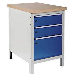 Fixed workbench with multi-ply top L520 mm - Drawers 2/150-1/300