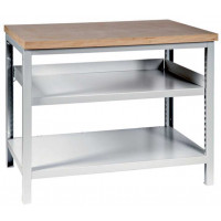 Fixed workbench with multi-ply top L1000 mm - 1 fixed table - 1 removable table.