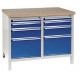 Fixed workbench with multi-ply top L1000 mm -Drawers 1/60-1/90-1/150-1/300