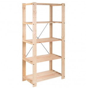 CLEARANCE - Wooden shelving 5 shelves - 76,7x43xH175 cm