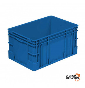 Blue plastic bin 600X400X320 - Occasion