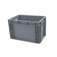 Grey euro-standard full bin - 300 x 200 x 190 mm - Open handles