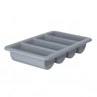 Plateaux couverts gris 4 cases - 530x325xH100 mm