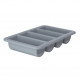 Plateaux couverts gris 4 cases - 530x325xH100 mm