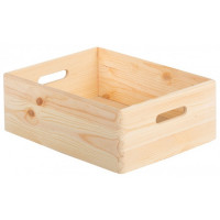 Wooden box - 60x40xH14 cm - solid sides