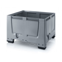 Solid plastic pallet container 