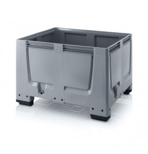 Solid plastic pallet container 