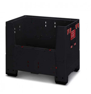 ESD foldable pallet box with 4 feet - 120x80x100 cm