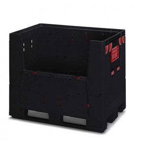 Caisse-palette pliable ESD à 3 semelles - 120x80x100 cm