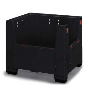 Foldable ESD pallet box with 4 feet - 120x100x100 cm