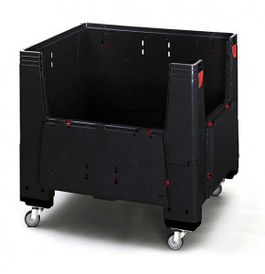 Foldable ESD pallet box with 4 wheels - 120x100x100 cm