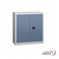 Armoire d'atelier portes battantes bleues - H100 x 120 x P43 cm