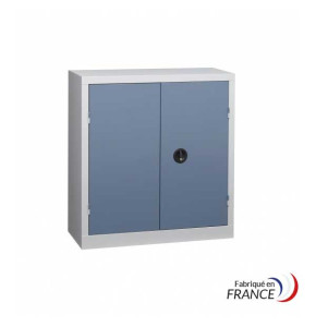 Workshop cabinet with blue hinged doors - H100 x 120 x D53 cm
