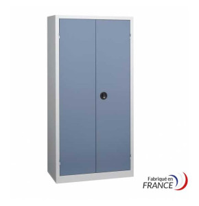 Armoire d'atelier portes battantes bleues - H198 x 54,6 x P53 cm