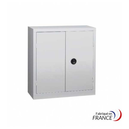 Armoire d'atelier portes battantes grises - H100 x 100 x P53 cm