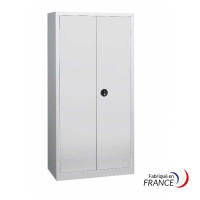 Armoire d'atelier portes battantes grises - H198 x 100 x P43 cm