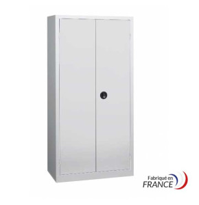 Workshop cabinet with grey hinged doors - H198 x 120 x D53 cm