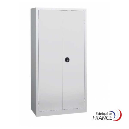 Workshop cabinet with grey hinged doors - H198 x 100 x D53 cm