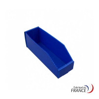 Folding semi open fronted plastic storage box - BB 200 blue