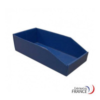 Folding semi open fronted plastic storage box - BB 600 blue
