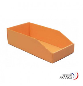 Folding semi open fronted plastic storage boxes 
