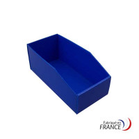 Folding semi open fronted plastic storage box - BB 900 blue