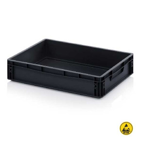 ESD Euro conductive container 6412HG - 600x400x120 mm
