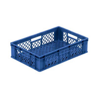 Blue perforated autoclavable container – 608 x 405 x 152 mm