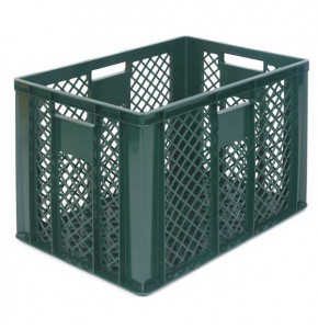 Bac EUROPE ajouré vert 600 x 400 x 410 mm - poignées ouvertes