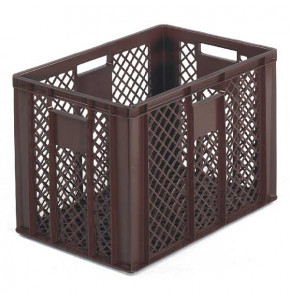 Bac EUROPE ajouré marron 600 x 400 x 410 mm - poignées ouvertes