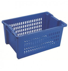 Bac gerbable emboitable ajouré - 600 x 400 x H270 mm - Bleu