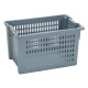 Stackable nestable bin with perforated walls and solid base - 600 x 400 x H350 - Grey