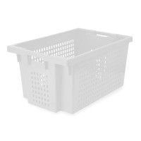 Stackable open-work bin - 600 x 400 x H300 - White