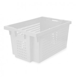 Stackable open-work bin - 600 x 400 x H300 - White